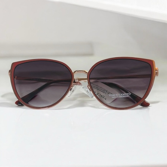 Vince Camuto Vintage Metal 100% Uv Protective Cat Eye Sunglasses Luxe Gift 57 Mm - Picture 9 of 10